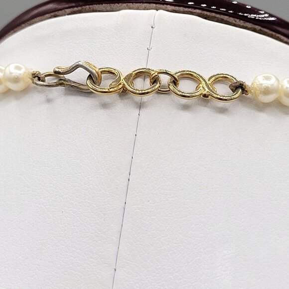 Womens Chalcedony Stone Necklace Imitation Pearls Crystal accent Hook Close - Picture 7 of 8